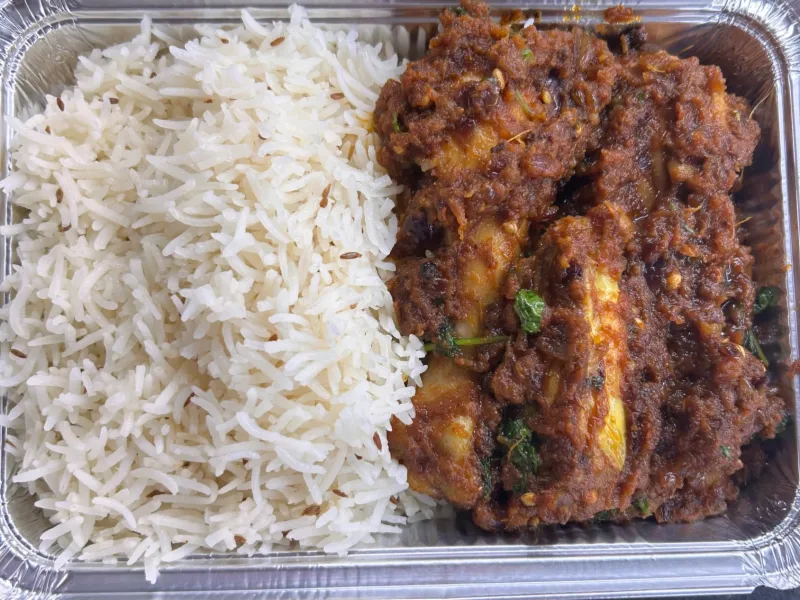 Chicken Bhuna Masala (with Jeera Rice)
