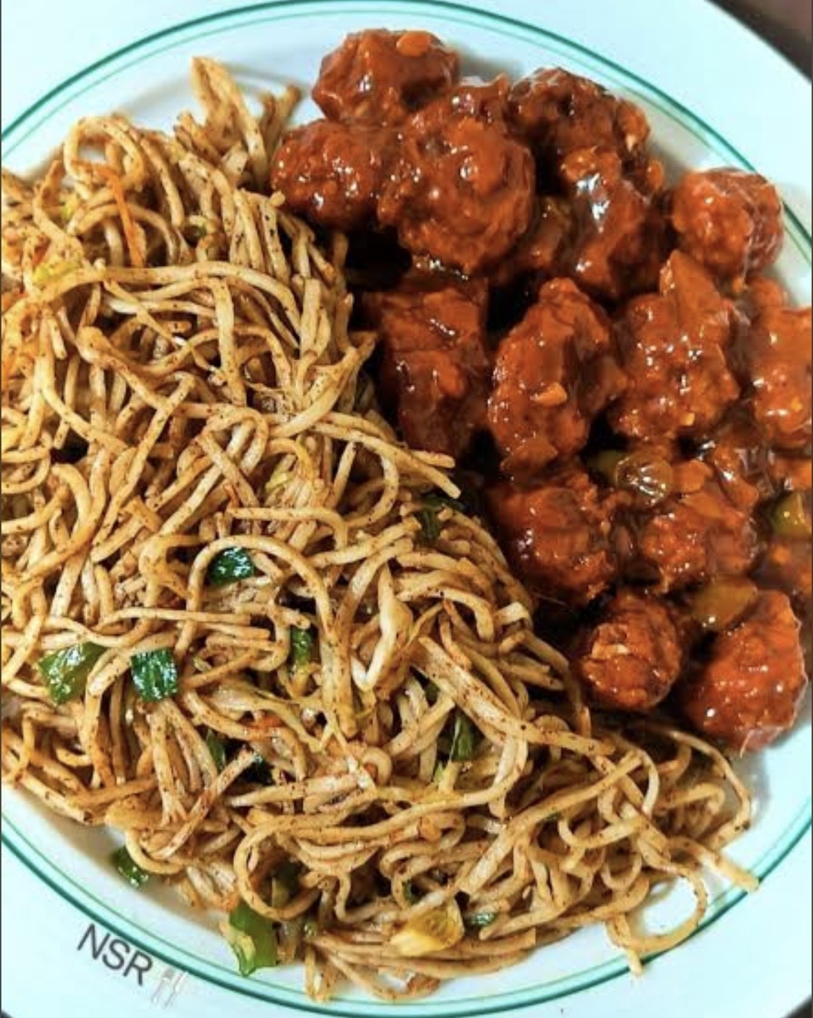 Veg Hakka Noodles and Manchurian